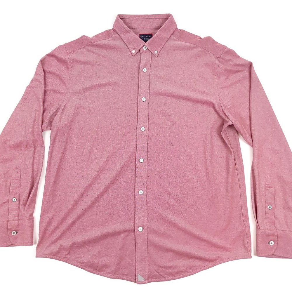 UNTUCKit Men's XL Red Long Sleeve Button Shirt